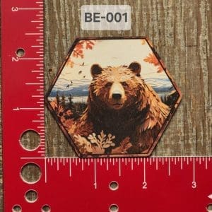 UV Printed Leatherette Bear Patch BE-001