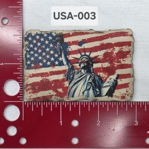 UV Printed Leatherette Distressed Flag Lady Liberty Patch USA-003