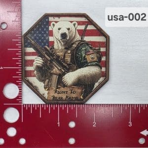 UV Printed Leatherette Right To Bear Arms Polar Bear USA-002