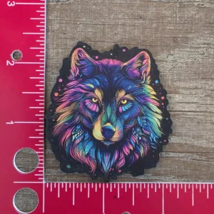 UV Printed Leatherette Patch  Retro Wolf WO-01