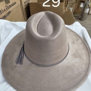 Vegan Suede Wide Brim Western Hat