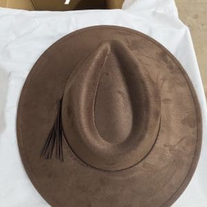 Vegan Suede Wide Brim Western Hat