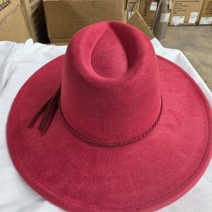Vegan Suede Wide Brim Western Hat